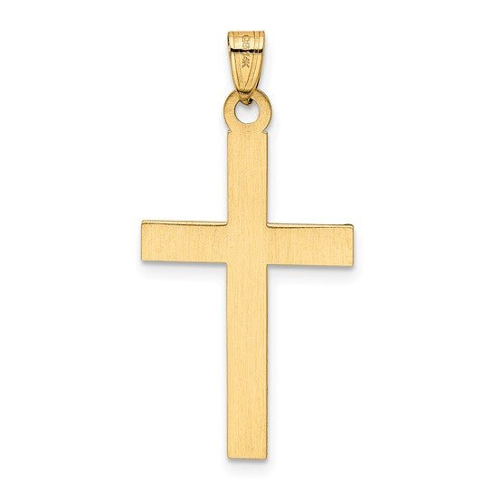 14K Y Gold Etched Cross 1.2grms - Walter Bauman Jewelers