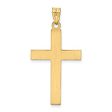 14K Y Gold Etched Cross - Walter Bauman Jewelers