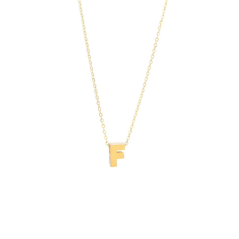 14k Y Gold “F” Initial pendant - Walter Bauman Jewelers