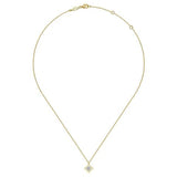14K Y Gold Floral 0.12ctw Diamond Pendant Necklace - Walter Bauman Jewelers