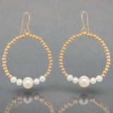 14K Y Gold FWP & Bead Circle Drop Earrings - Walter Bauman Jewelers