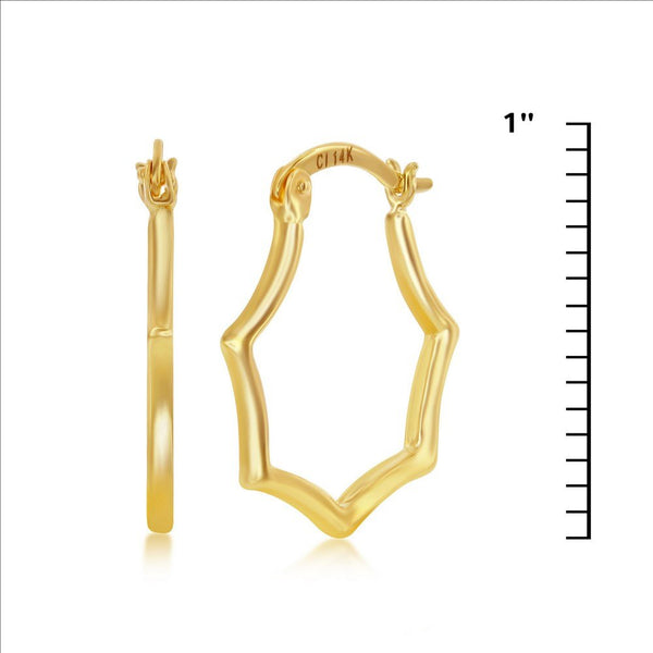 14K Y Gold Geometric Hoop Earrings - Walter Bauman Jewelers