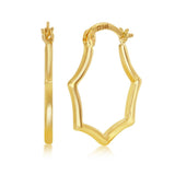 14K Y Gold Geometric Hoop Earrings - Walter Bauman Jewelers