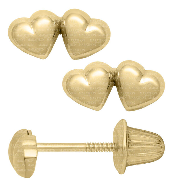 14K Y Gold Heart Baby Earrings - Walter Bauman Jewelers