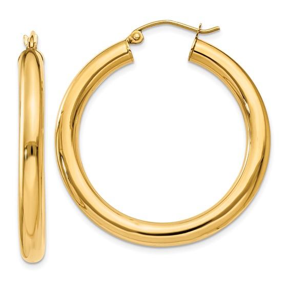 14K Y Gold Hoop Earrings - Walter Bauman Jewelers