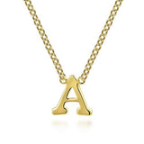 14K Y Gold Initial 'A' Pendant - Walter Bauman Jewelers