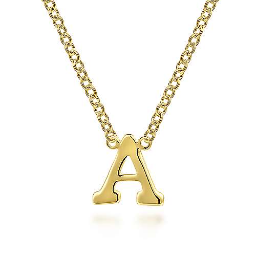 14K Y Gold Initial 'A' Pendant - Walter Bauman Jewelers