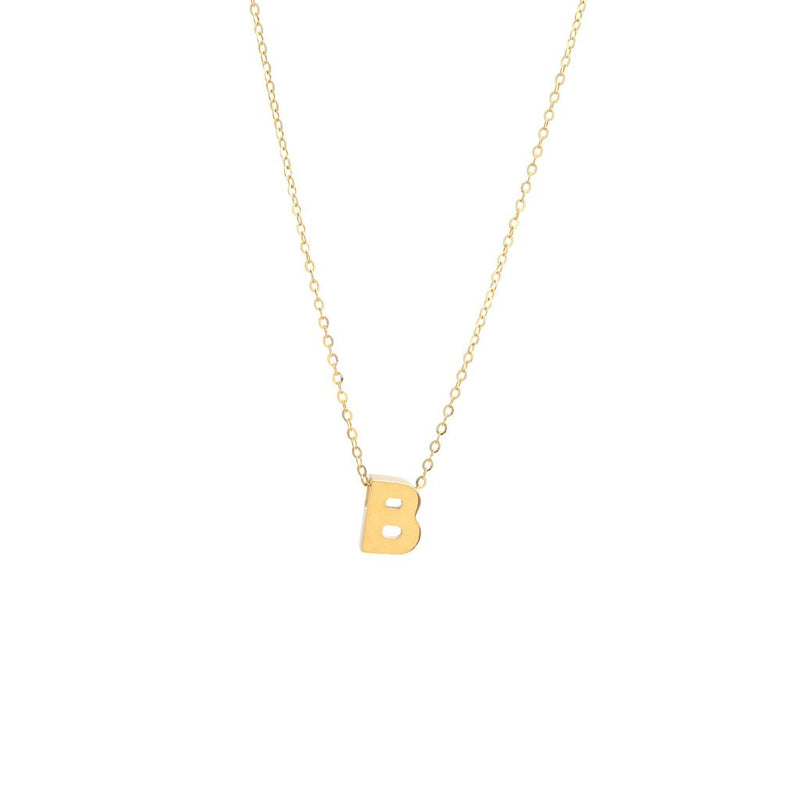14K Y Gold initial 'B' pendant - Walter Bauman Jewelers