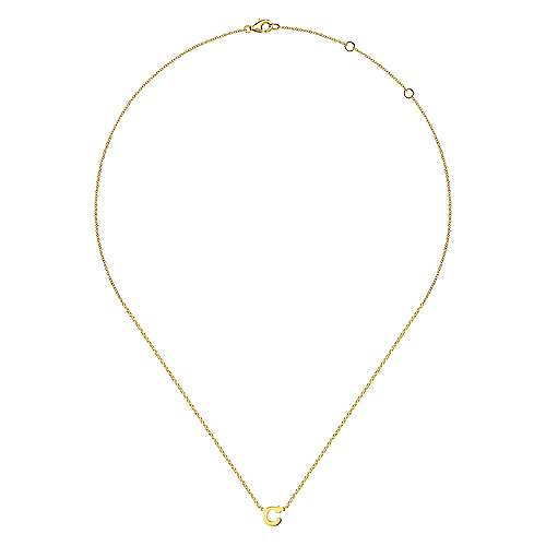 14K Y Gold Initial 'C' Pendant - Walter Bauman Jewelers