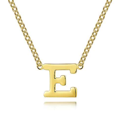 14K Y Gold Initial 'E' Pendant - Walter Bauman Jewelers