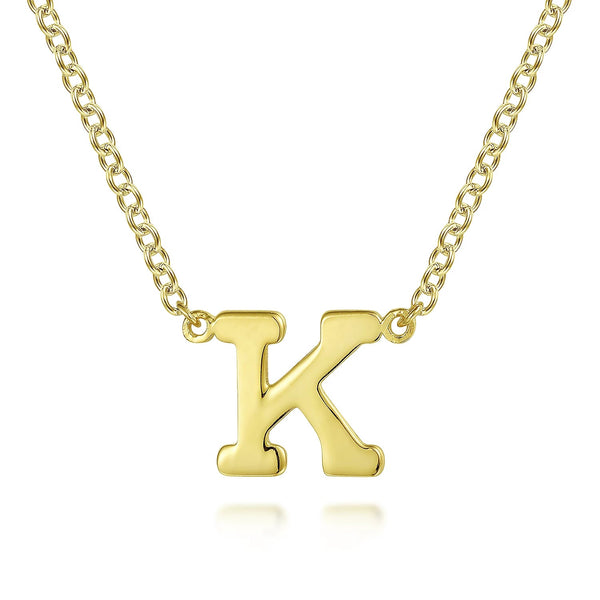14K Y Gold Initial 'K' Pendant - Walter Bauman Jewelers