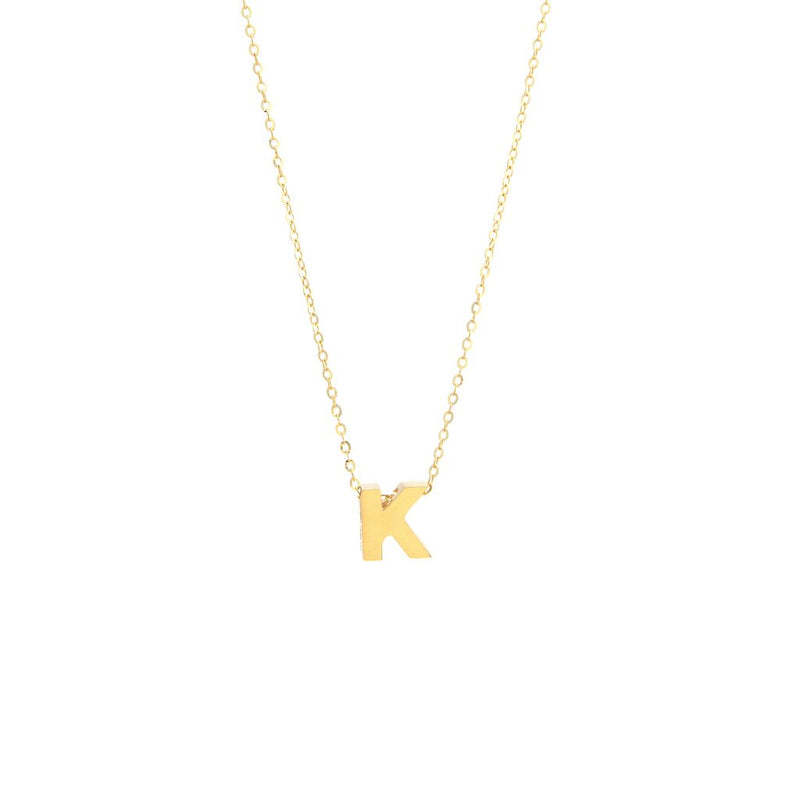 14K Y Gold initial 'K' pendant - Walter Bauman Jewelers