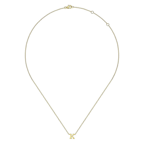 14K Y Gold Initial 'K' Pendant - Walter Bauman Jewelers