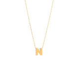 14k Y Gold initial 'N' pendant - Walter Bauman Jewelers