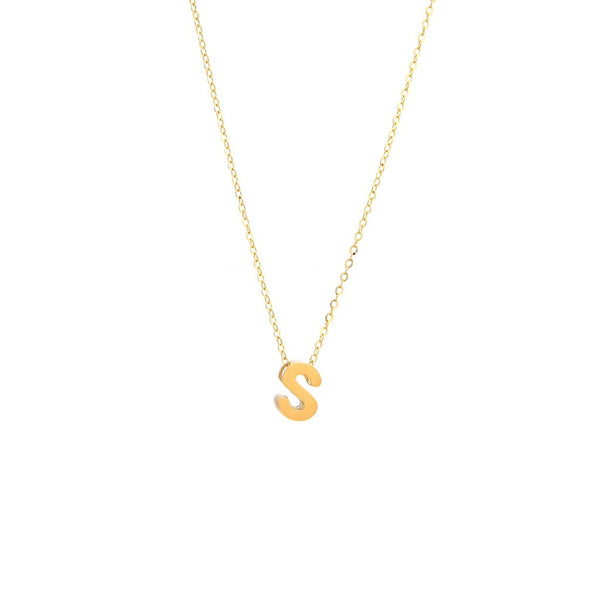 14K Y Gold initial 'S' pendant - Walter Bauman Jewelers