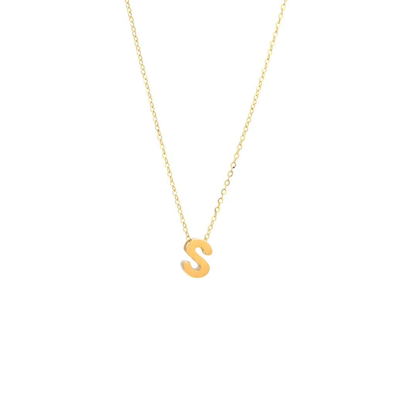 14K Y Gold initial 'S' pendant - Walter Bauman Jewelers