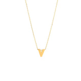 14K Y Gold initial 'V' pendant - Walter Bauman Jewelers