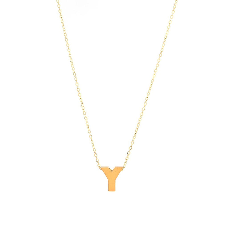 14K Y Gold initial 'Y' pendant - Walter Bauman Jewelers