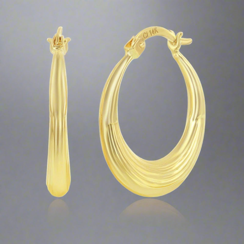 14K Y Gold Lined 20mm Hoop Earrings - Walter Bauman Jewelers