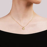 14K Y Gold Medallion Necklace with Starburst 0.02ctw Diamond Center - Walter Bauman Jewelers