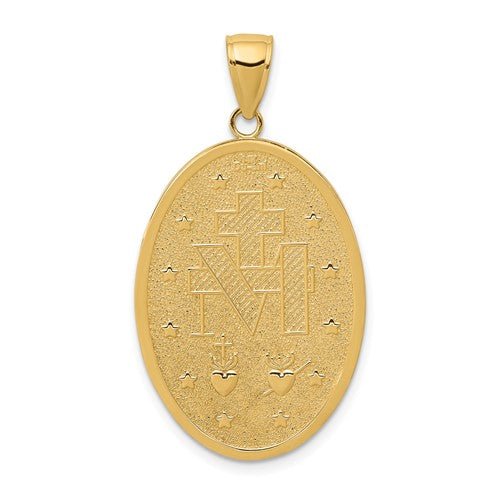 14K Y Gold Miraculous Medal Charm - Walter Bauman Jewelers