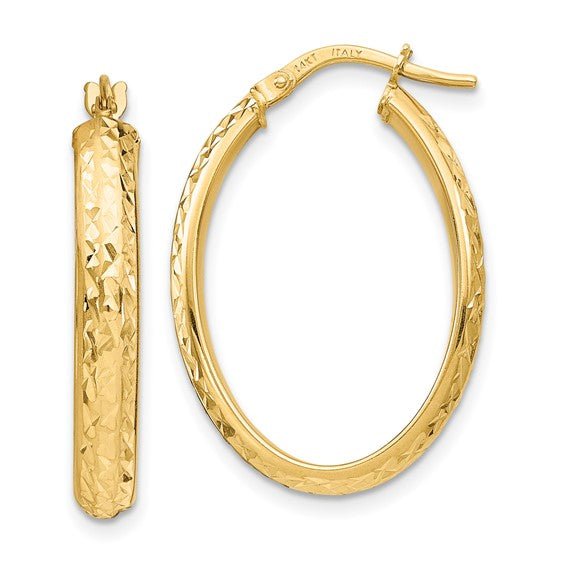 14K Y Gold Oval DC Hoop Earrings - Walter Bauman Jewelers