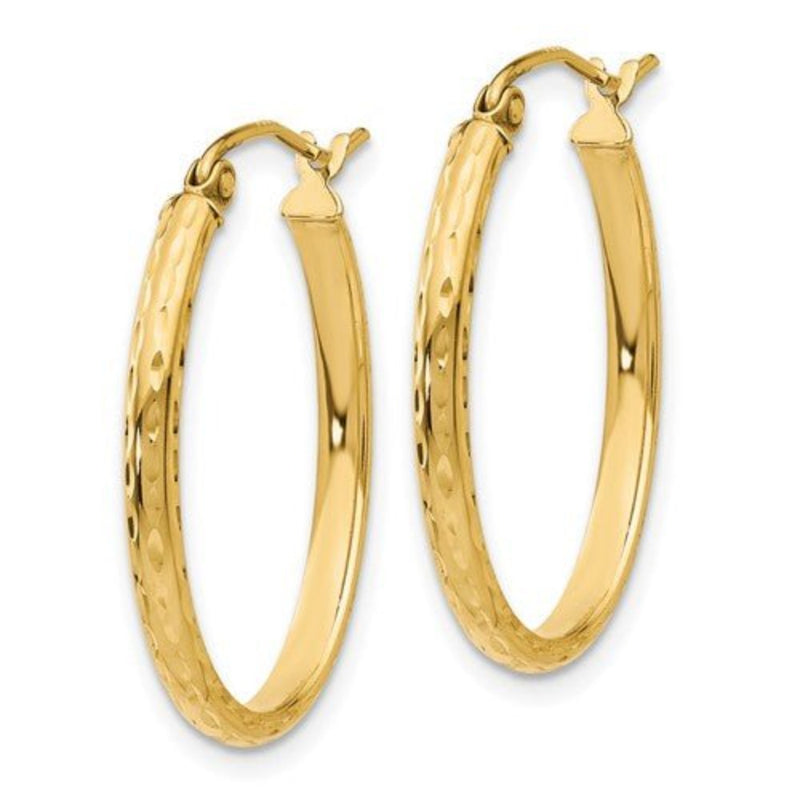 14K Y Gold Oval DC Hoop Earrings - Walter Bauman Jewelers