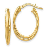 14K Y Gold Oval Hoop Earrings - Walter Bauman Jewelers