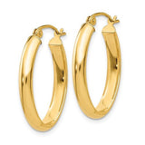 14K Y Gold Oval Hoop Earrings - Walter Bauman Jewelers