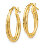 14K Y Gold Oval Hoop Earrings - Walter Bauman Jewelers