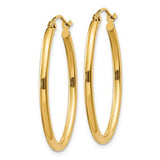 14K Y Gold Oval Hoop Earrings - Walter Bauman Jewelers