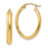 14K Y Gold Oval Hoop Earrings - Walter Bauman Jewelers