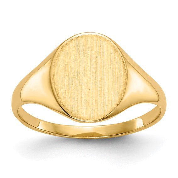 14K Y Gold Oval Signet Ring - Walter Bauman Jewelers