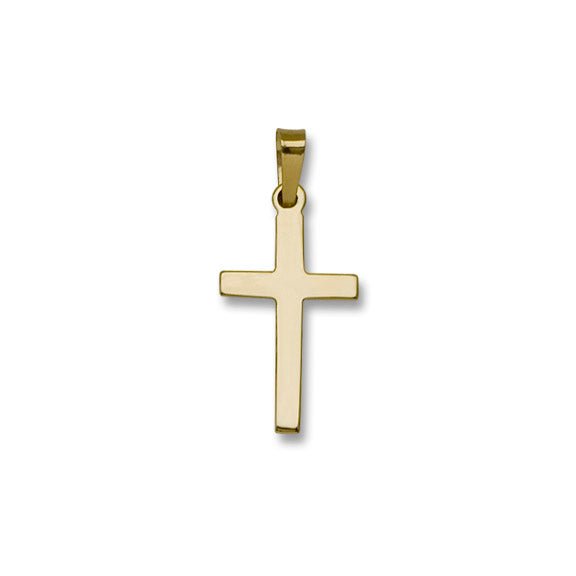 14K Y Gold Plain Solid Cross 0.8grms - Walter Bauman Jewelers
