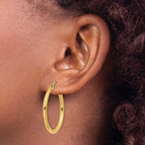 14K Y Gold Polished 2.5mm Tube Hoop Earrings - Walter Bauman Jewelers