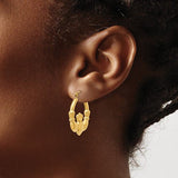 14K Y Gold Polished Claddagh Hoop Earrings - Walter Bauman Jewelers