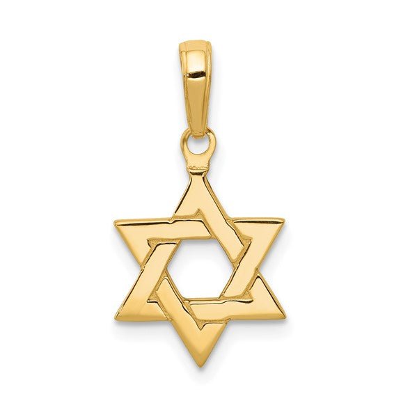 14K Y Gold Polished Star Of David Pendant 1.8grms - Walter Bauman Jewelers