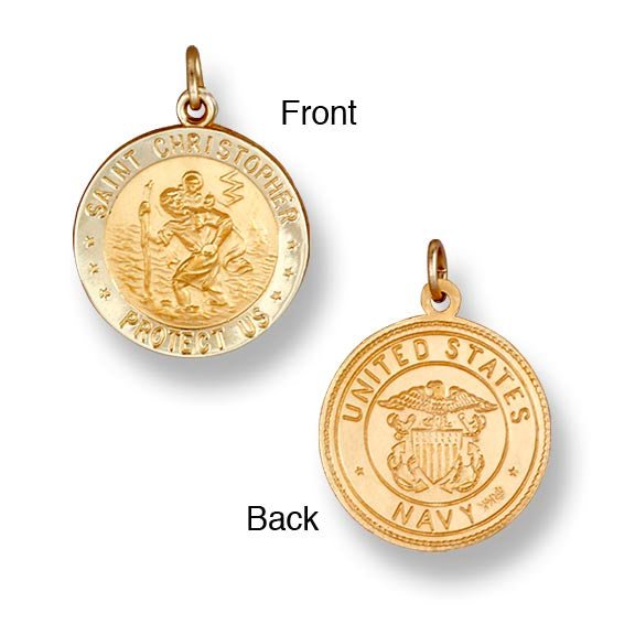 14K Y Gold Saint Christopher Medal Charm - Walter Bauman Jewelers