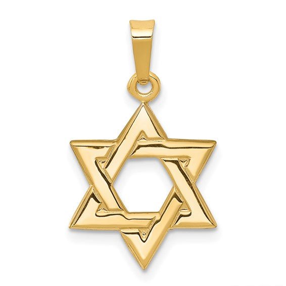 14K Y Gold Shiny Star Of David Pendant 1.1grms - Walter Bauman Jewelers