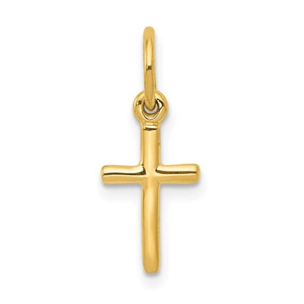 14K Y Gold Small Plain Cross - Walter Bauman Jewelers