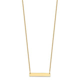 14K Y Gold Small Polished Bar Necklace - Walter Bauman Jewelers