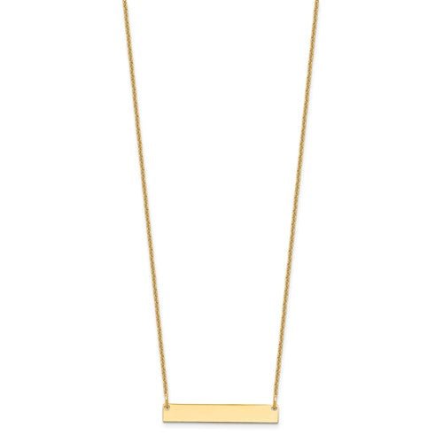 14K Y Gold Small Polished Bar Necklace - Walter Bauman Jewelers