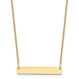 14K Y Gold Small Polished Bar Necklace - Walter Bauman Jewelers