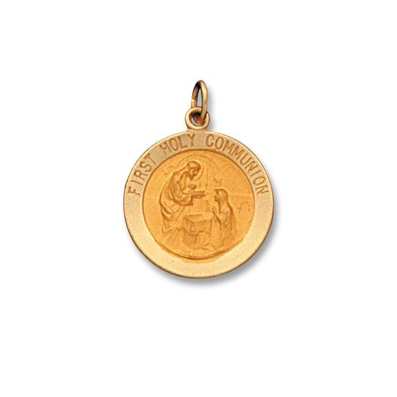 14K Y Gold Solid Communion Medal - Walter Bauman Jewelers