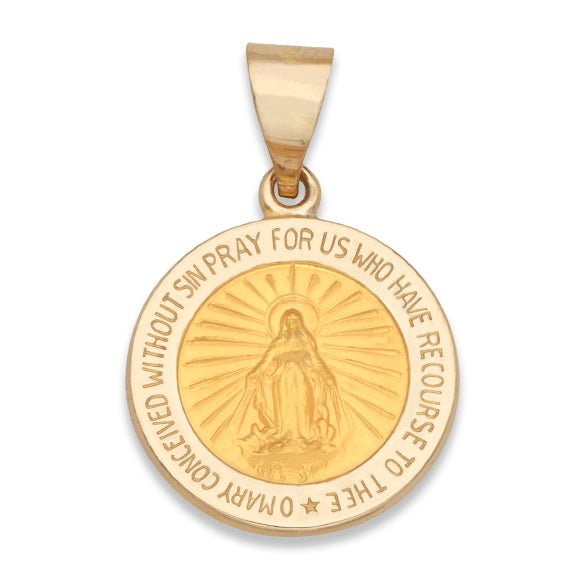 14K Y Gold Solid Miraculous Medal - Walter Bauman Jewelers