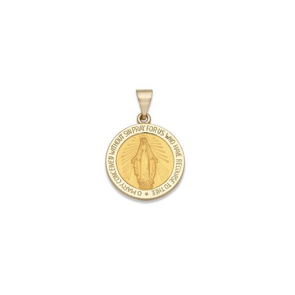 14K Y Gold Solid Miraculous Medal - Walter Bauman Jewelers