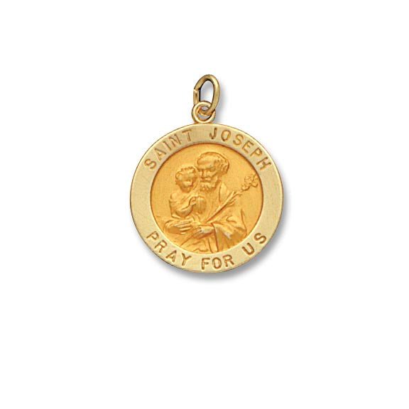 14K Y Gold Solid Saint Joseph Medal - Walter Bauman Jewelers