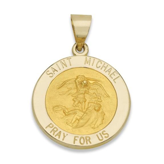 14K Y Gold Solid Saint Michael Medal - Walter Bauman Jewelers