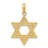 14K Y Gold Textured Star Of David Pendant 1.3grms - Walter Bauman Jewelers