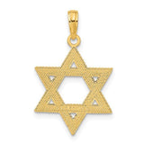 14K Y Gold Textured Star Of David Pendant 1.3grms - Walter Bauman Jewelers